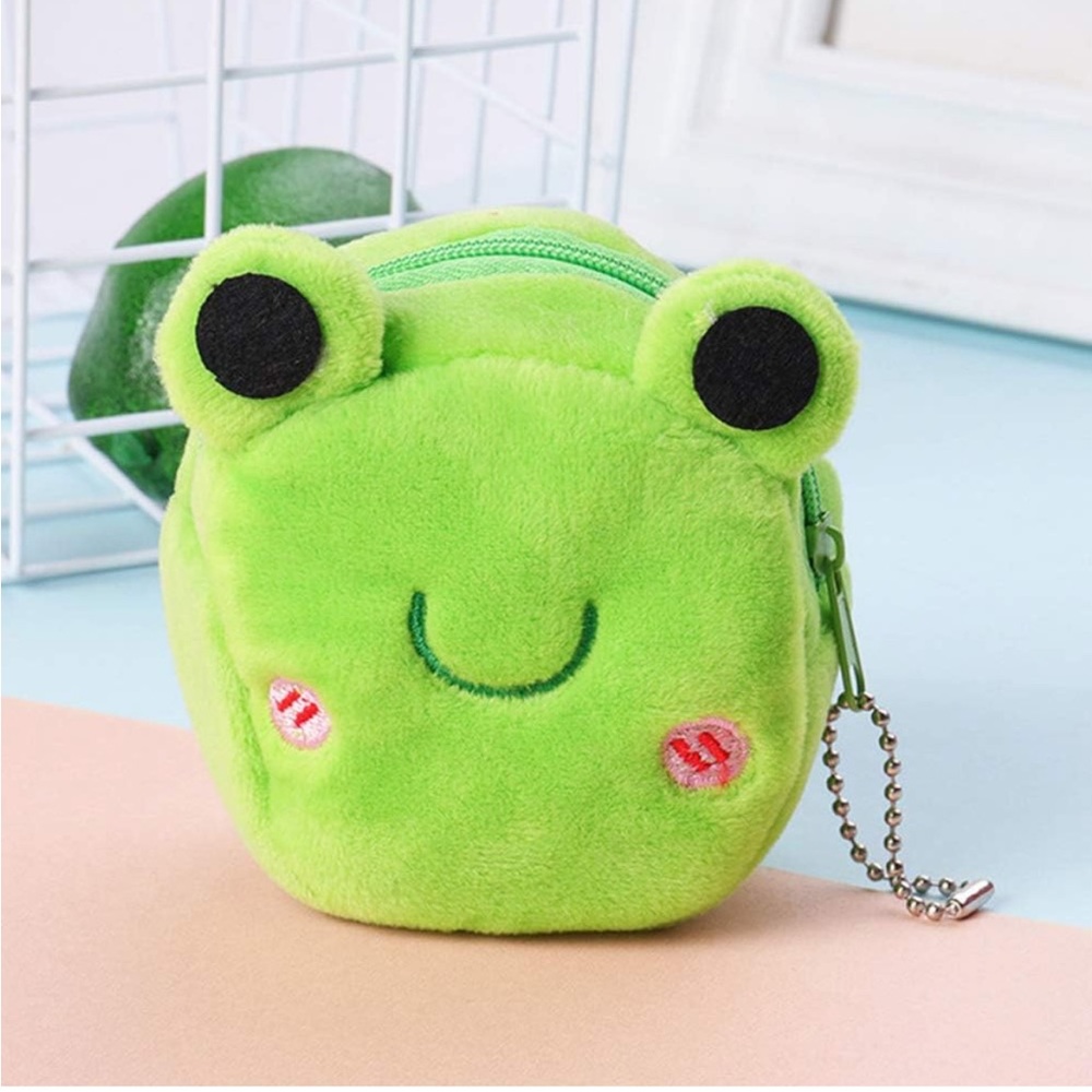 Plush Frog Coin Purse/keychain  - STOCKING STUFFER